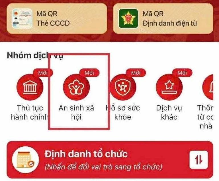 Tích hợp tài khoản hưởng an sinh xã hội trên ứng dụng VNeID.