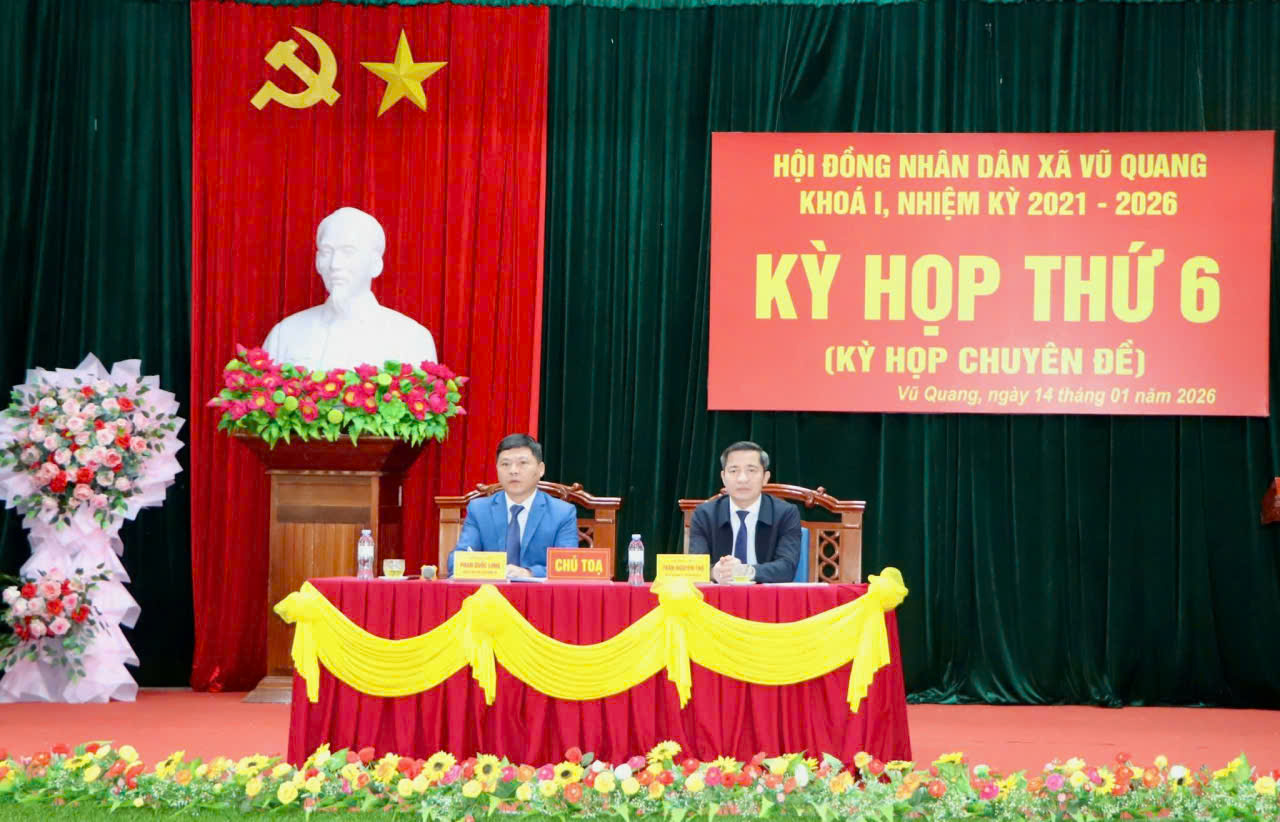 HĐND XÃ VŨ QUANG KHOÁ I NHIỆM KỲ 2021- 2026 TỔ CHỨC KỲ HỌP THỨ 6