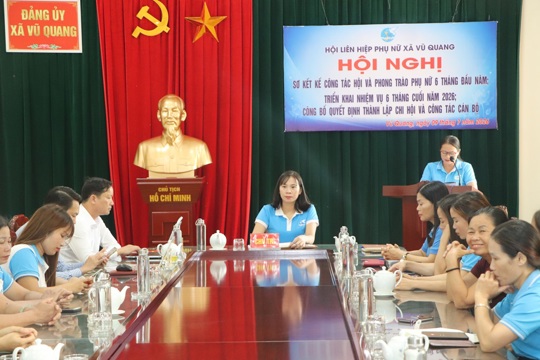 Hội Liên hiệp Phụ nữ xã Vũ Quang tổ chức Hội nghị sơ kết công tác Hội 6 tháng đầu năm 2026.  