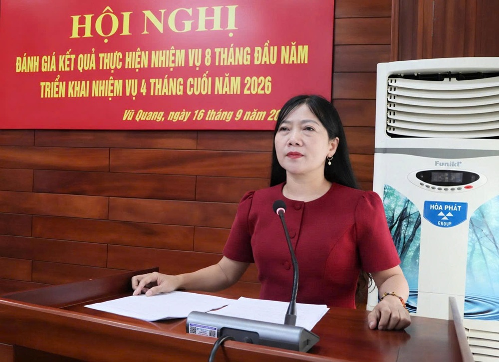 Xã Vũ Quang tổ chức hội nghị đánh giá kết quả thực hiện các Chương trình mục tiêu quốc gia 8 tháng đầu năm 2026
