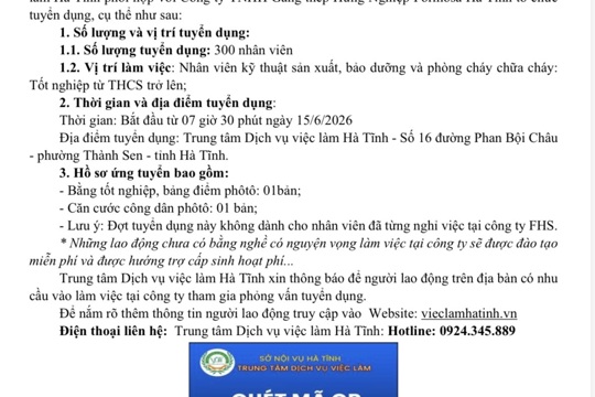 Thông báo tuyển lao động 