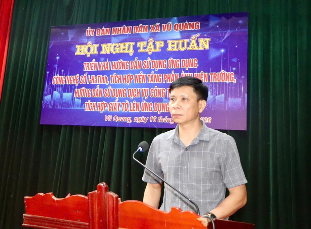 Xã Vũ Quang tập huấn sử dụng ứng dụng công dân số i-HaTinh 