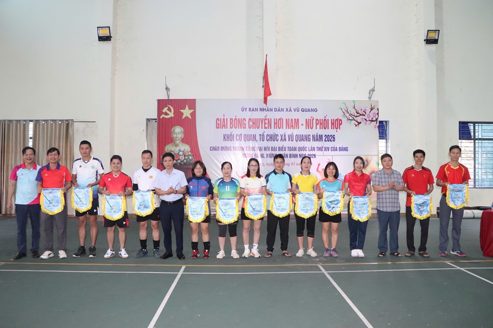Xã Vũ Quang (Hà Tĩnh) tổ chức thành công giải bóng chuyền hơi Nam- Nữ năm 2026